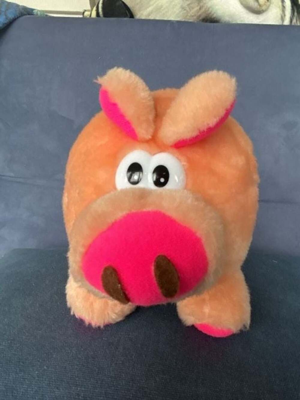 Cloud 9 Orange Pink Pig Plush Stuffed Animal Toy Vintage